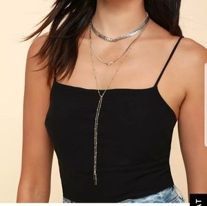 Lulu's multi chain layered necklace
